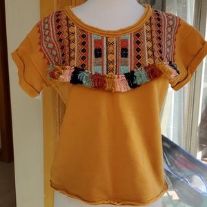 Anthropologie embroidered sweatshirt top M